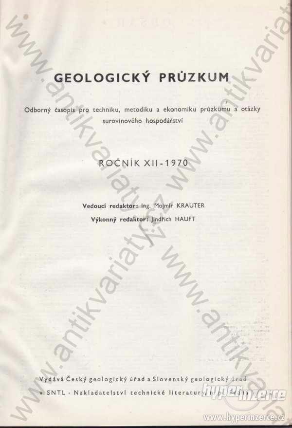 Geologický průzkum 1970 M. Krauter, J. Hauft - foto 1