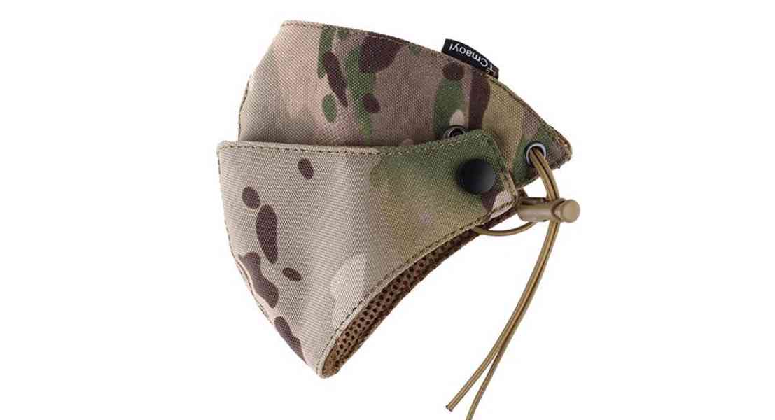 Taktická obličejová polomaska pro outdoorové hry camouflage - foto 2