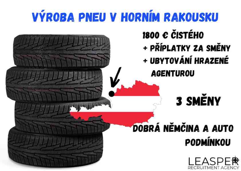Výroba pneu - Horní Rakousko, od 1800€, Leasper GmbH
