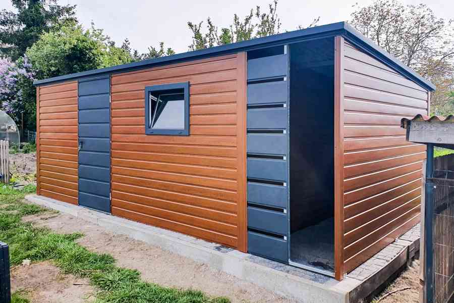 Zahradní domek 5,5x3 + přístřešek 1x3m -  dveře - Okno TS720 - foto 3