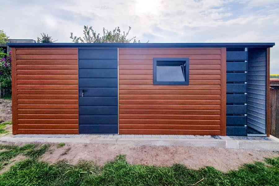 Zahradní domek 5,5x3 + přístřešek 1x3m -  dveře - Okno TS720 - foto 2