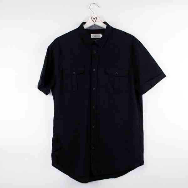Pier One - Pánská lněná košile s krátkým rukávem Velikost: M - foto 1