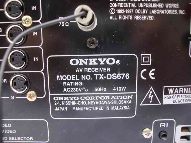 Prodam kvalitni AV receiver zesilovac ONKYO TX-DS676 TOP - foto 13