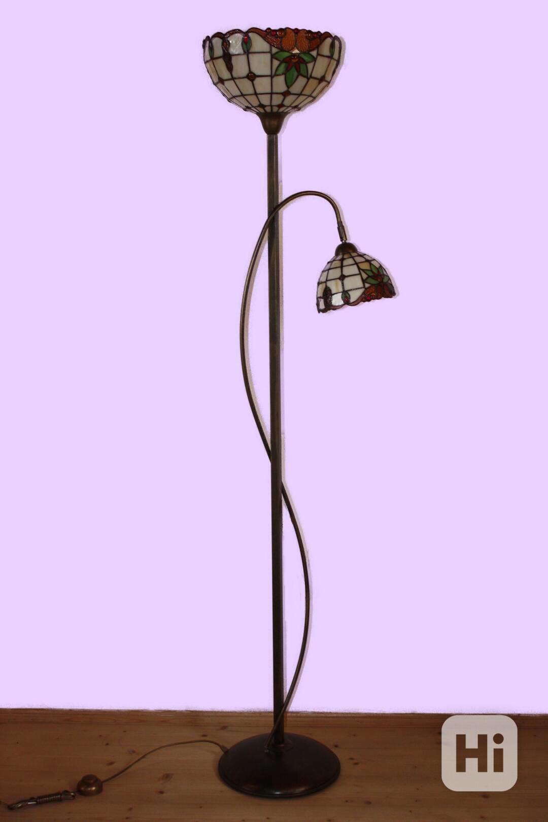 Stojací lampa Tiffany s regulací menšího stínidla-nová - foto 1