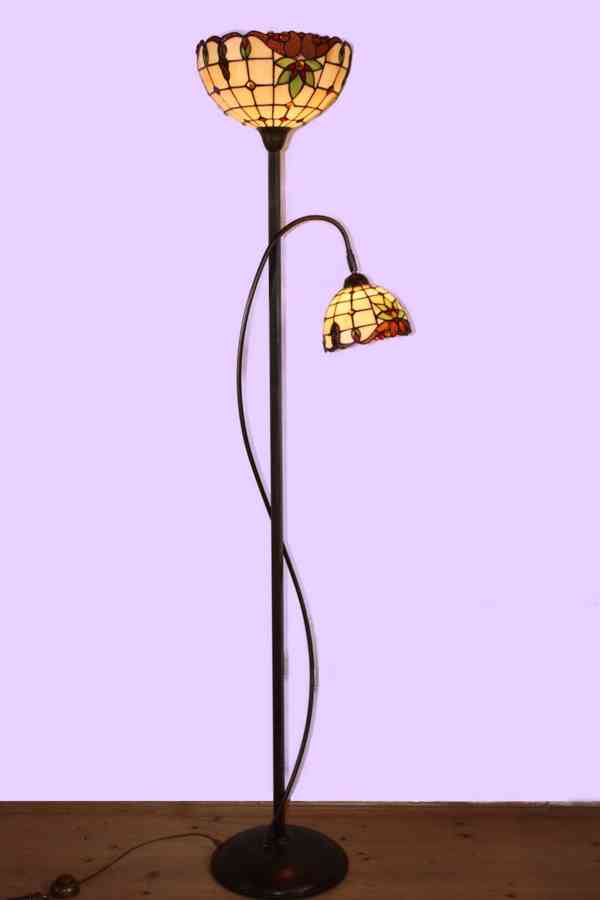 Stojací lampa Tiffany s regulací menšího stínidla-nová - foto 2