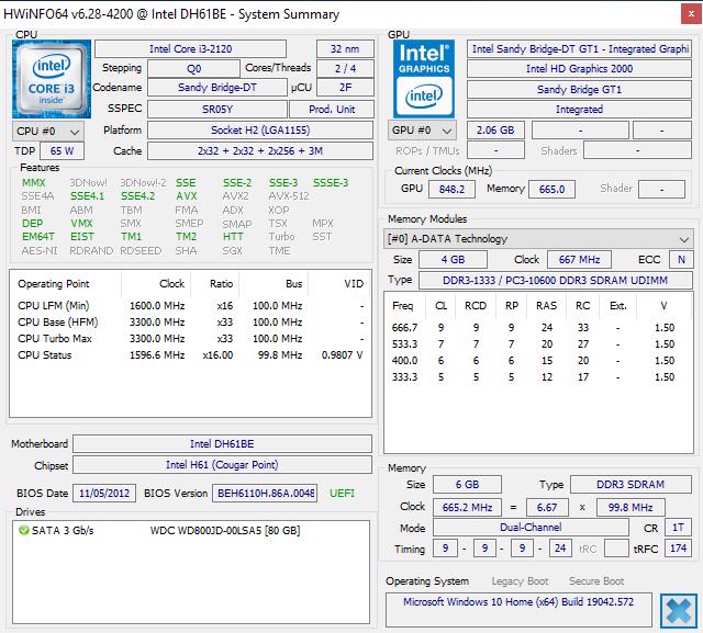 Intel DH61BE Sata3/USB3+Intel i3-2120 3.3Ghz+6GB DDR3+Win 10 - foto 8