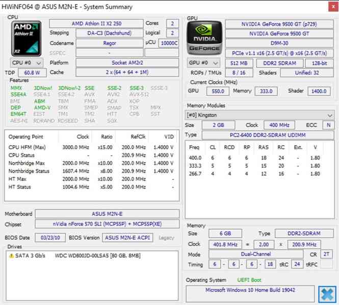Asus M2N-E+AMD Athlon II X2 2x3Ghz+6GB+Geforce 9500GT+Win 10 - foto 8