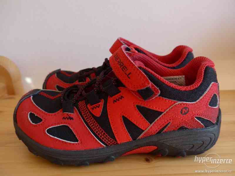 Prodám červené boty Merell vel.31 /stélka cca 19,5 cm/ - foto 5