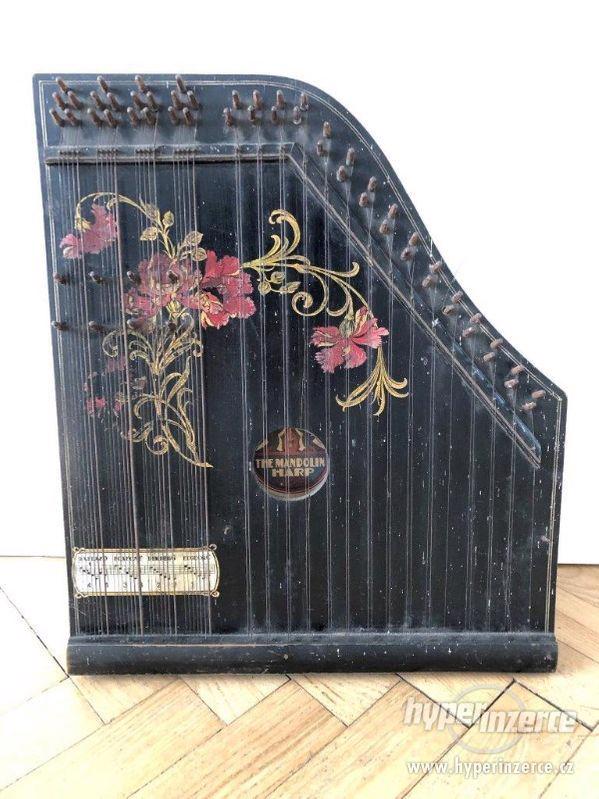 Zachovalý historický hudební nástroj - The Mandolin Harp - foto 1