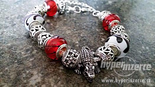 Nový dámský náramek styl pandora ČERVENÝ KROKODÝL - foto 1