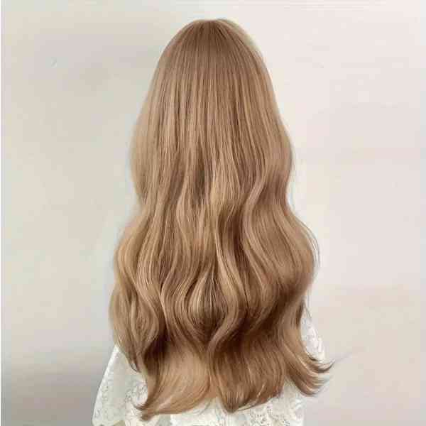 Dvě zánovní dámské paruky, tmavě hnědá a blond paruka - foto 2