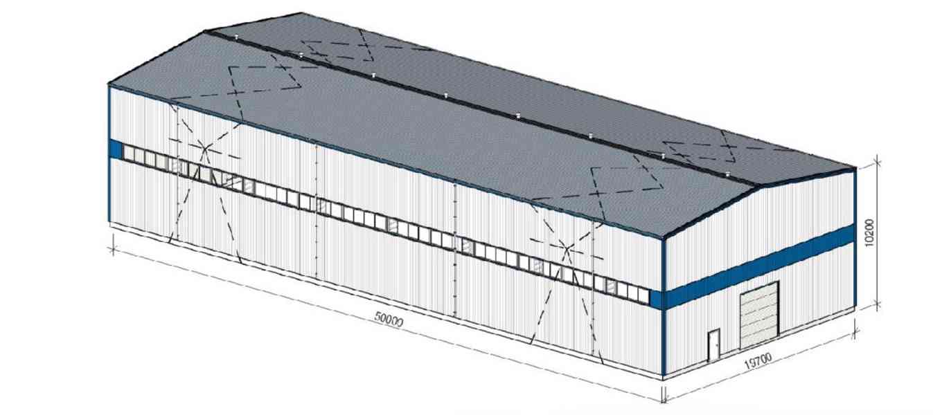 Hala - ocelová - zateplená - 20m x 50m  - foto 3
