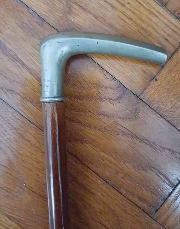 Starožitná jezdecká hůlka - bičík na koně, 1923, alpaka - foto 2