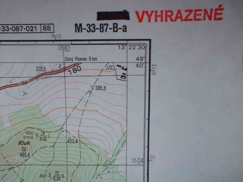 Vojenská profesionální tajná mapa Dobřany 1:25 - foto 7