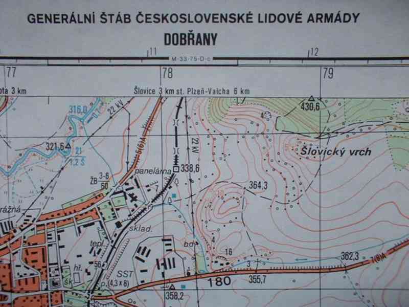 Vojenská profesionální tajná mapa Dobřany 1:25 - foto 3