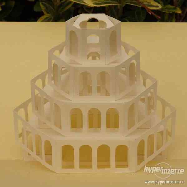 Dekorační 3D papírové rozkládací přání, stavba (S01) - foto 4