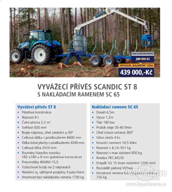 Vyvýžecí přívěs Scandic ST 8 s ramenem SC 65 - foto 2
