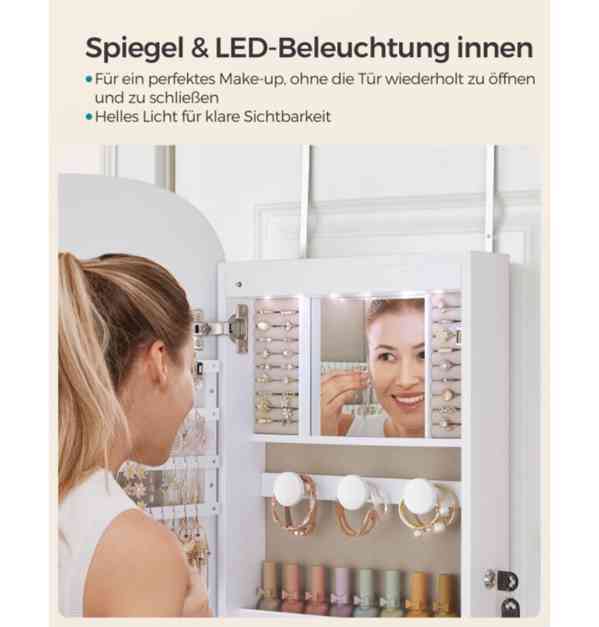 Závěsná zrcadlová šperkovnice - foto 2