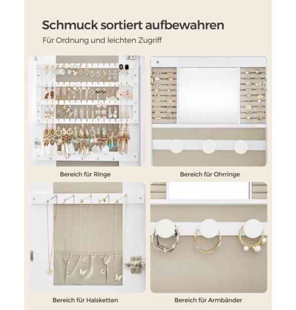 Závěsná zrcadlová šperkovnice - foto 3