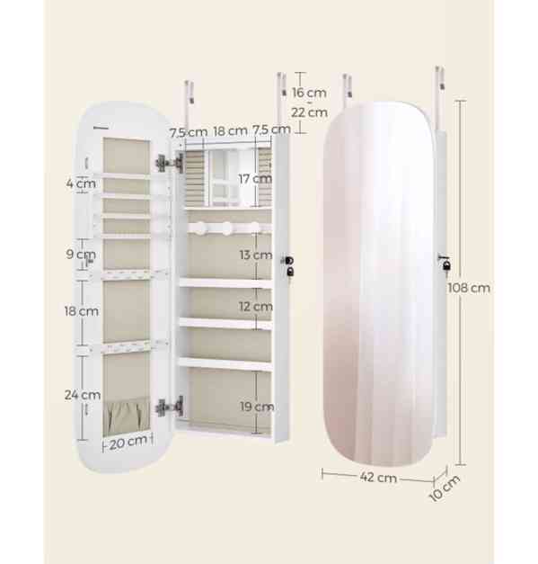 Závěsná zrcadlová šperkovnice - foto 5