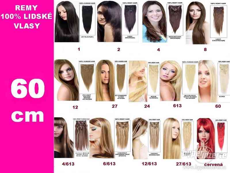100% lidské vlasy CLIP IN, set 7 ks, 60 cm, 70 g - foto 1