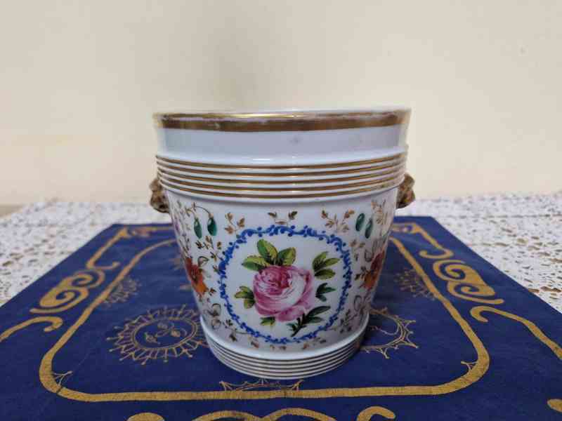 Krásný porcelánový Květináč Květník Ptáček Paříž Francie - foto 6