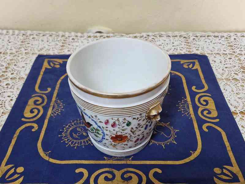 Krásný porcelánový Květináč Květník Ptáček Paříž Francie - foto 2