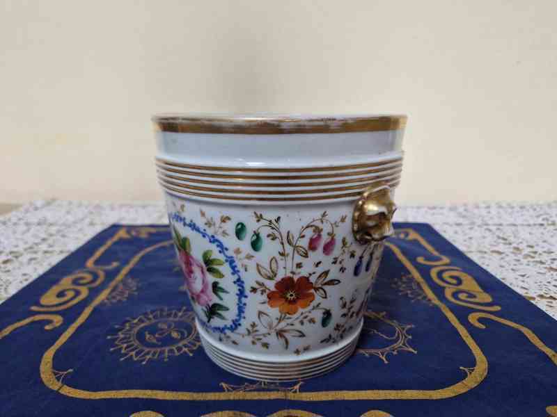 Krásný porcelánový Květináč Květník Ptáček Paříž Francie - foto 7