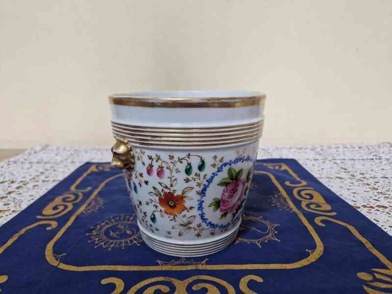 Krásný porcelánový Květináč Květník Ptáček Paříž Francie - foto 5