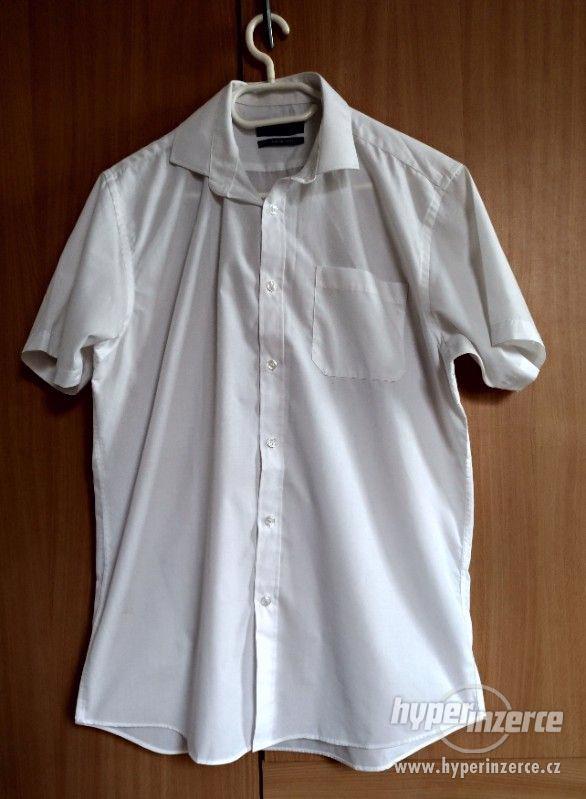 Pánská bílá košile krátký rukáv - foto 1