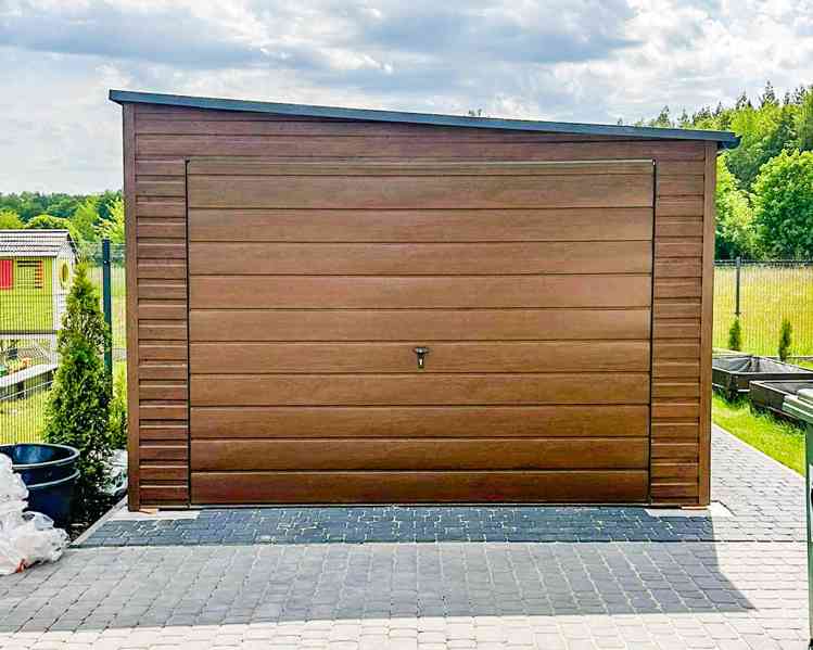 Plechova garáž 3,5x8m přístřešek 1m výklopná vrata TS697 - foto 2