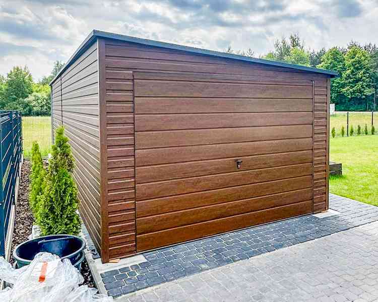 Plechova garáž 3,5x8m přístřešek 1m výklopná vrata TS697 - foto 6