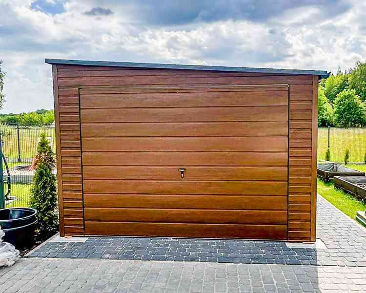 Plechova garáž 3,5x8m přístřešek 1m výklopná vrata TS697 - foto 4