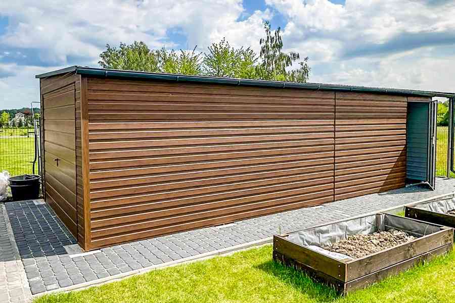 Plechova garáž 3,5x8m přístřešek 1m výklopná vrata TS697 - foto 3