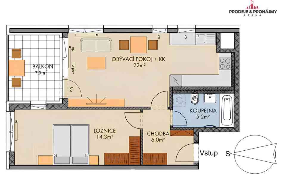 Pronájem bytu 2+kk 55 m² - foto 16