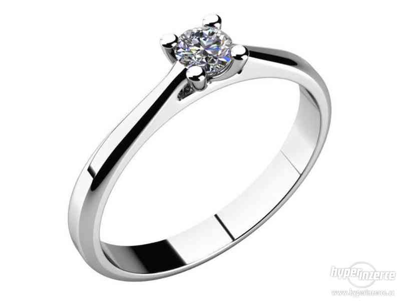 Luxusní diamantový prsten z bílého zlata vel. 48 - foto 1