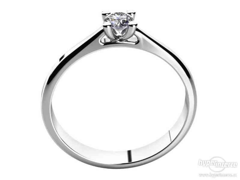 Luxusní diamantový prsten z bílého zlata vel. 48 - foto 2