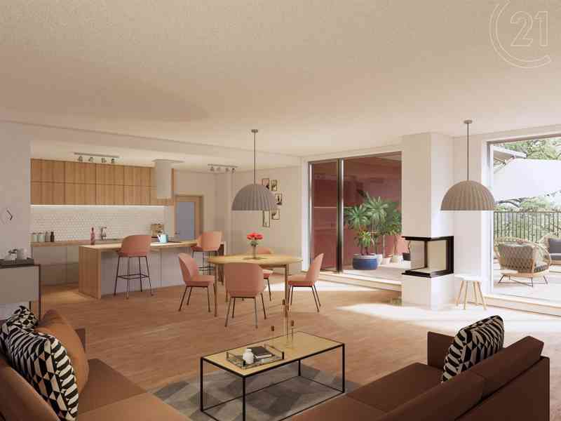 Prodej prestižního, nového bytu 3+kk 76m2 se zahrádkou 232m2 a garáží, Hostouň - foto 2