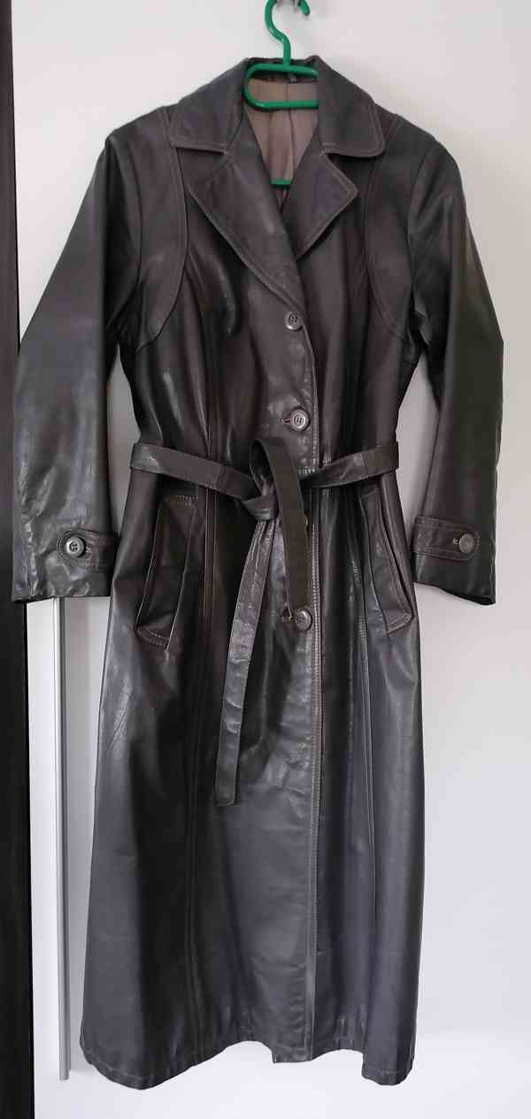 Dámský kožený šedý kabát - foto 1