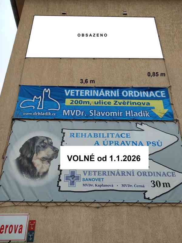 Reklamní plocha k pronájmu na fasádě v Brně /billboard/  - foto 3