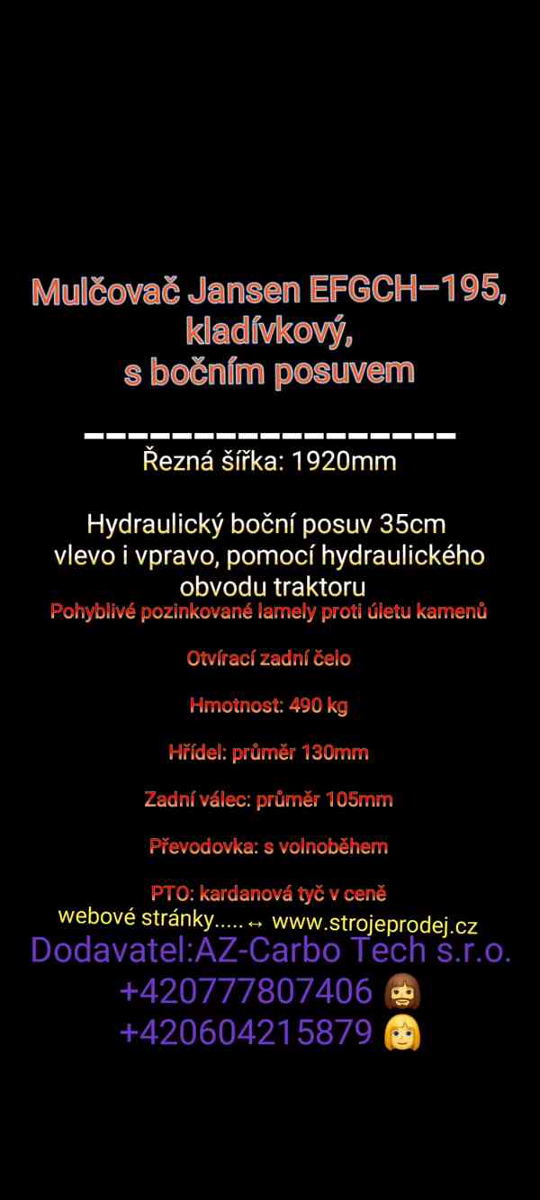  Jansen EFGCH-195 - 195cm mulčovač - foto 3