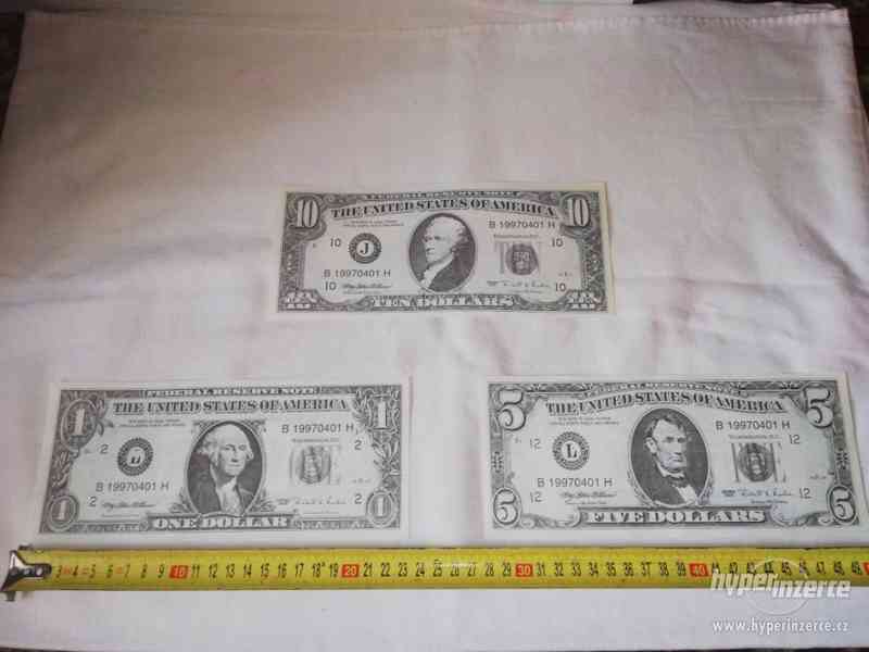 Bankovky dolarů 3 ks velké - replika - foto 1