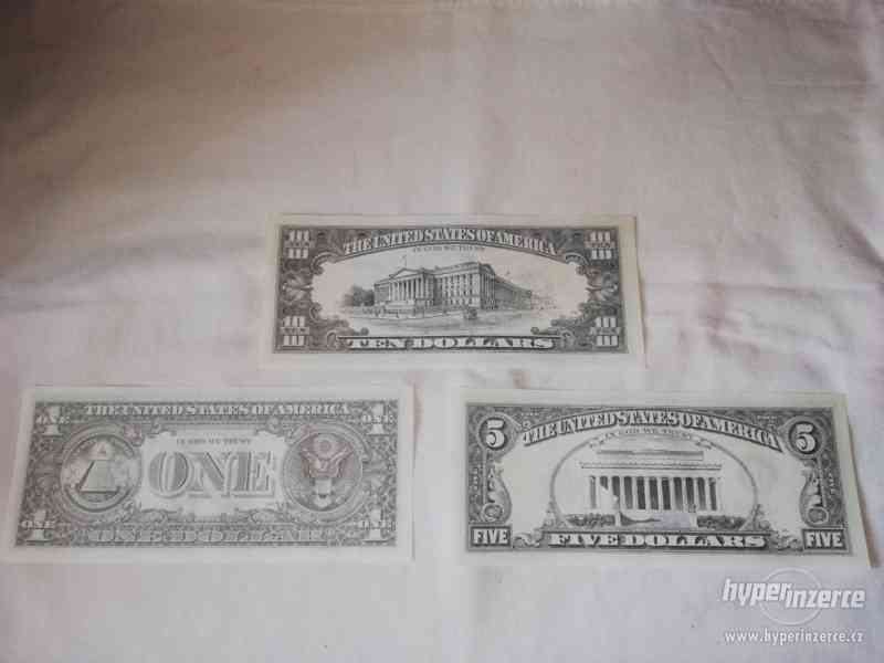 Bankovky dolarů 3 ks velké - replika - foto 2