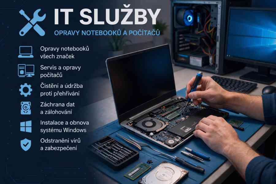 Opravy a servis počítačů, notebooků, instalace TV - foto 1