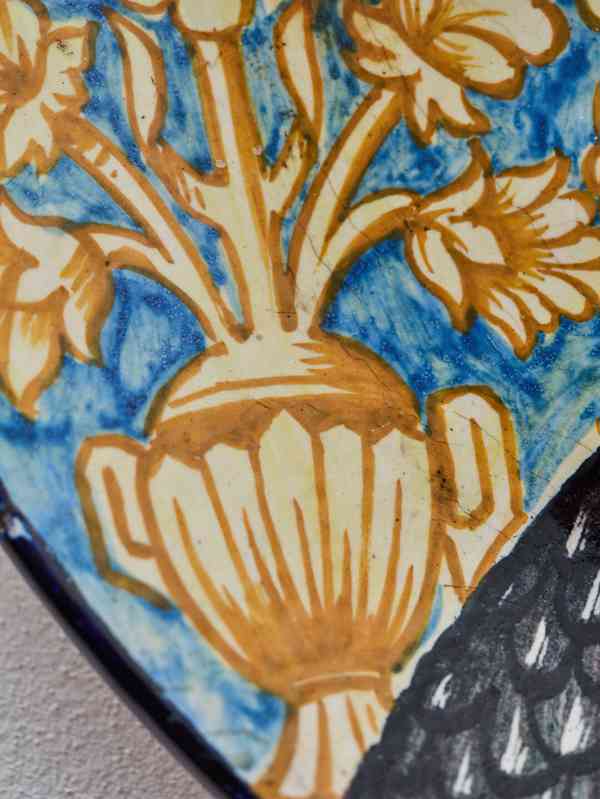 Obří italský talíř s portrétem podle Botticelliho 52 cm - foto 6