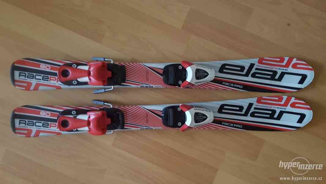 dětské lyže Elan RacePro 80 cm - výborný stav - foto 1