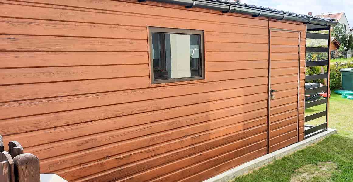 Plechová garáž 3m x 5m, sedlová střecha -vrata - okno TS232 - foto 3