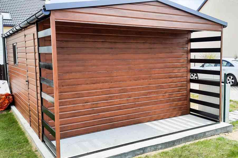 Plechová garáž 3m x 5m, sedlová střecha -vrata - okno TS232 - foto 4