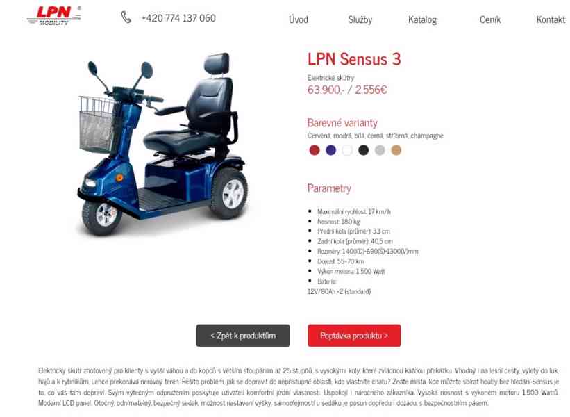 Prodám Invalidní vozík LPN SENSUS 3,Nový Nepoužitý - foto 1