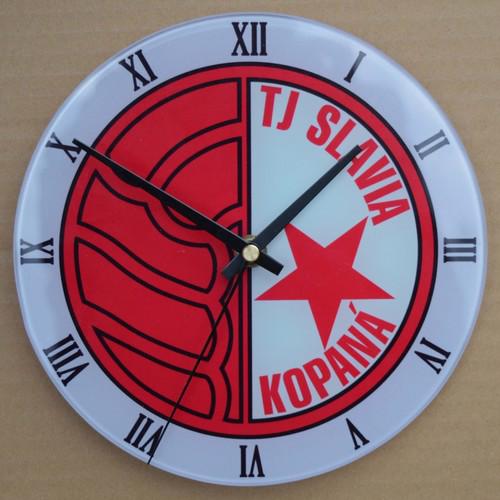 Skleněné hodiny SLAVIA Kopaná